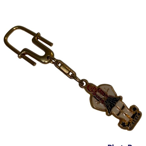 Greece Enamel Cloisonné Keychain Double Sided Spring Tension Closure Souvenir - Picture 2 of 5